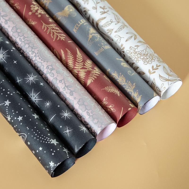 Ribbon Flower Knot Colorful Exquisite Gift Box Beaded Wrapping Paper Hot Stamping Gift Wrapping Paper For Gift Packaging