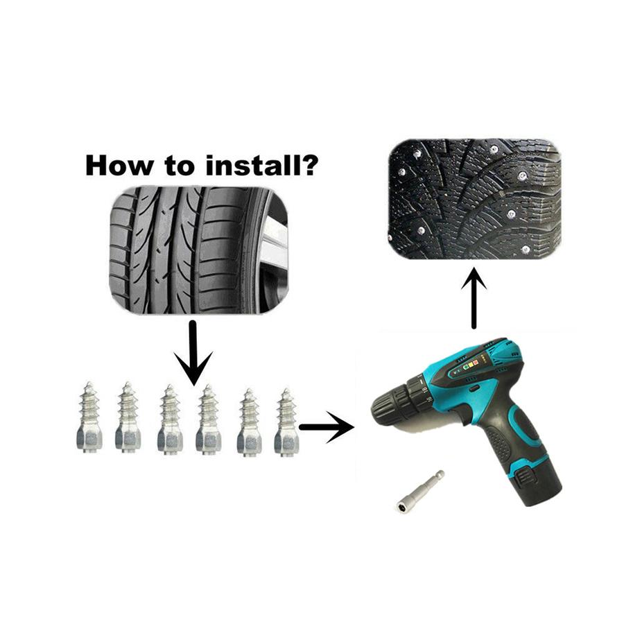 Winter Wheel Car Tires Studs Screw Snow Spikes Wheel Tyre Snow Chains Studs For Shoes ATV Car Motorcycle Tire Nail electric Gun Tool