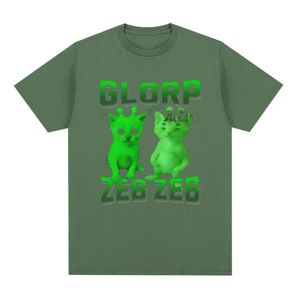 

Funny Alien Cat T Shirt Glorp Gnarp Brainrot Meme T-shirt Silly Cute Tacky Weird Loose Cotton Short Sleeve T-shirts Streetwear 4XL