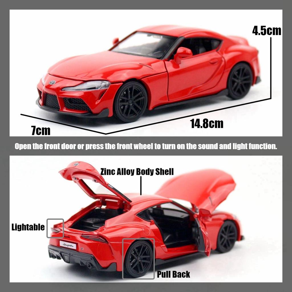1/32 Fast-Furious 9 Toyota GR Supra Racing Car Toy for Children Diecast Miniature Model Pull Back Collection Gift for Boy Kid