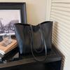 Vintage PU Tote Bag with Top Handle Large Capacity Everyday Fashion Shoulder Bag
