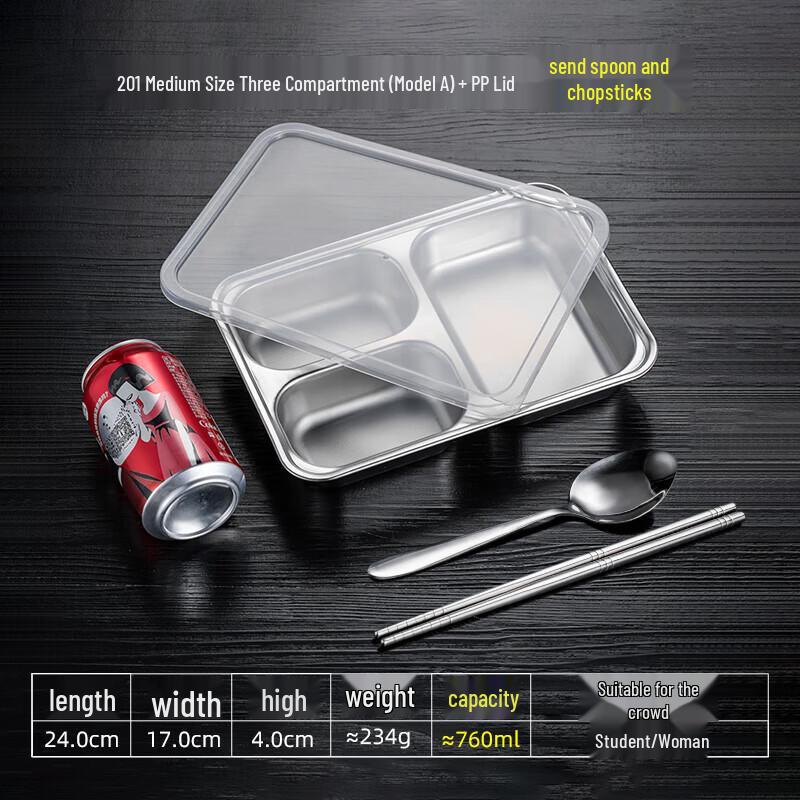 

Sweet Elegance 304 Stainless Steel Divided Lunch Tray