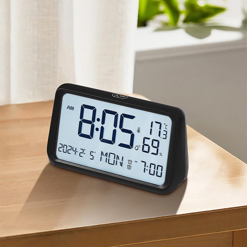 Large LCD Alarm Clock with Night Light - Creative Living Room Multifunctional 8316