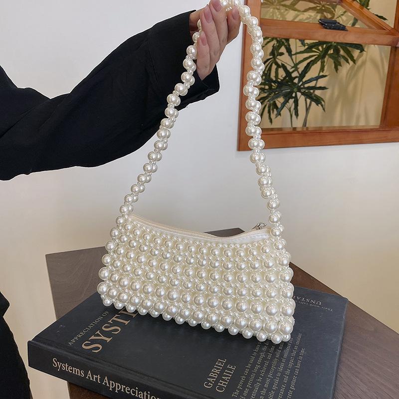 Niche Fashion Simple Versatile Women's Shoulder Bag 2025 New Elegant Casual Handbag Pearl Bag Finished Product