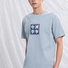 Li Ning Sports Fashion Series Lotus Flying Sky Algae Print Short Sleeve T-Shirt Men T-Shirt Mist-Blue AHSR395-4