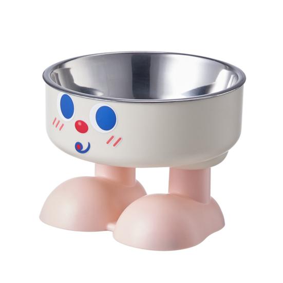 Elevated Pet Bowl Stainless Steel Raised Dog Bowl Reduces Discomfort Cute Cat Bowl with Stable Non-Slip Base for Food Water