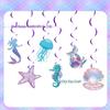 Pink Mermaid Birthday Party Set: Tablecloth, Plates, Cups, Balloons, and Cutlery