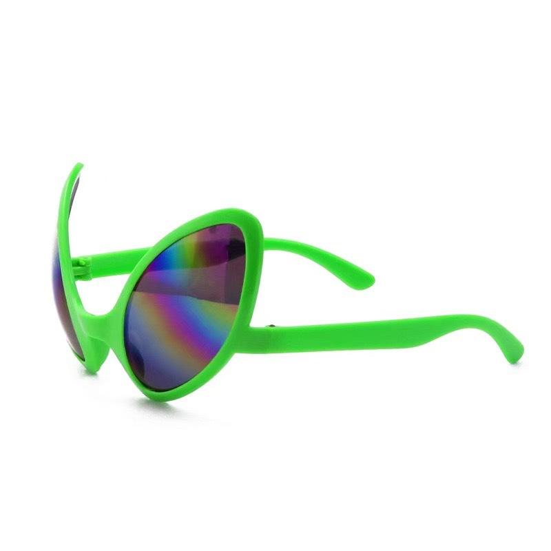 Außerirdisches Antennen-Stirnband mit alberner Brille - Goldener Glitzerball-Raumanzug-Kostüm für Halloween-Party und Cosplay.