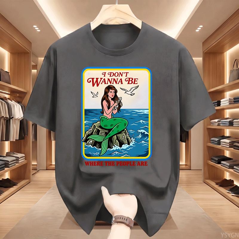 I Dont Wanna Be Where The People Are T Shirt Ocean Lover Tshirt Beach Aesthetic Tee Unisex Short Sleeve Round Neck Tshirts Tops
