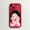 For iPhone 16 15 14 13 12 11 Pro Max XS Max XR X SE 8 7 Cartoon Beautiful Pink Clothing Girl Pattern Soft Silicone Full Lens Protect Phone Case