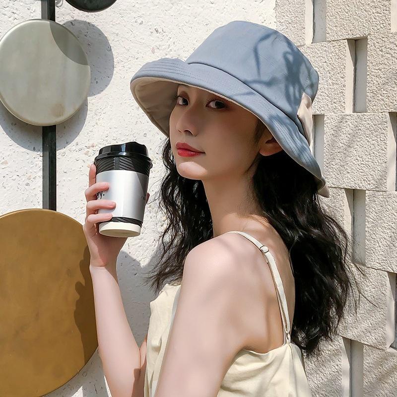 Hat Female Spring and Summer Cotton Fisherman Hat Outdoor Travel Breathable Sunscreen Sun Hat Fashio
