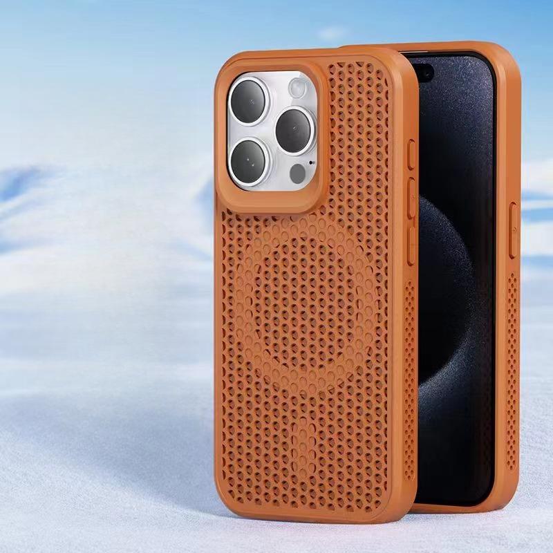 Simple Honeycomb Mesh Apple 15 Mobile Phone Case Magsafe Magnetic Absorbing IPhone14max Hard Case