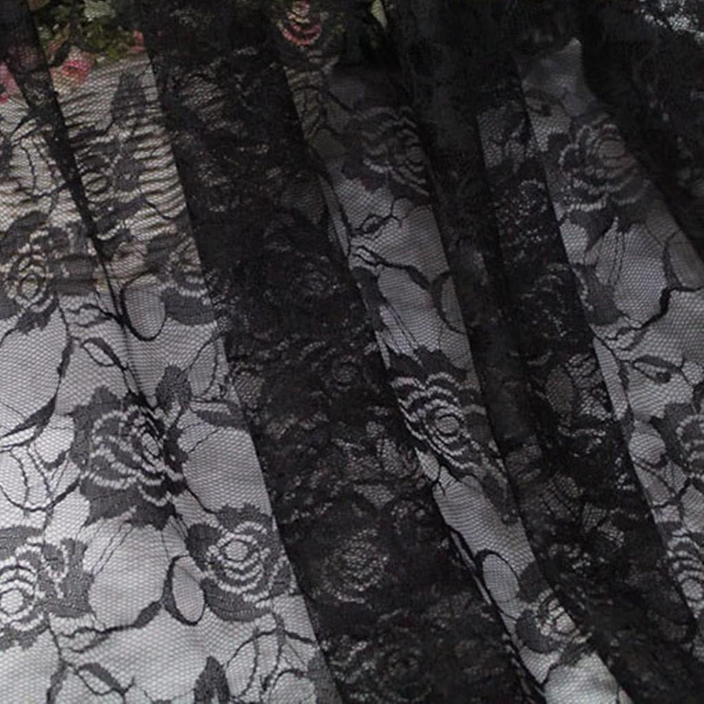 Moonfarm Rose Lace Fabric In White and for 150cm Wide Black, Crafts, Approx. 1-5m, Approx. (5m Black)
