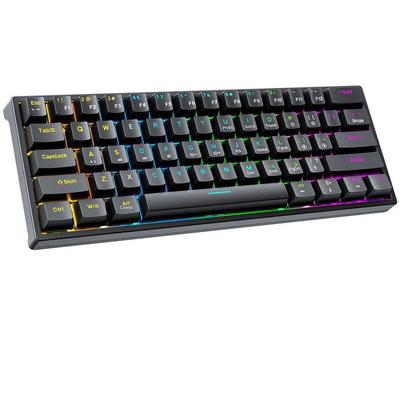 BAJEAL K101 Wired 61-Key Blue Axis Portable Luminous Mechanical Gaming Keyboard