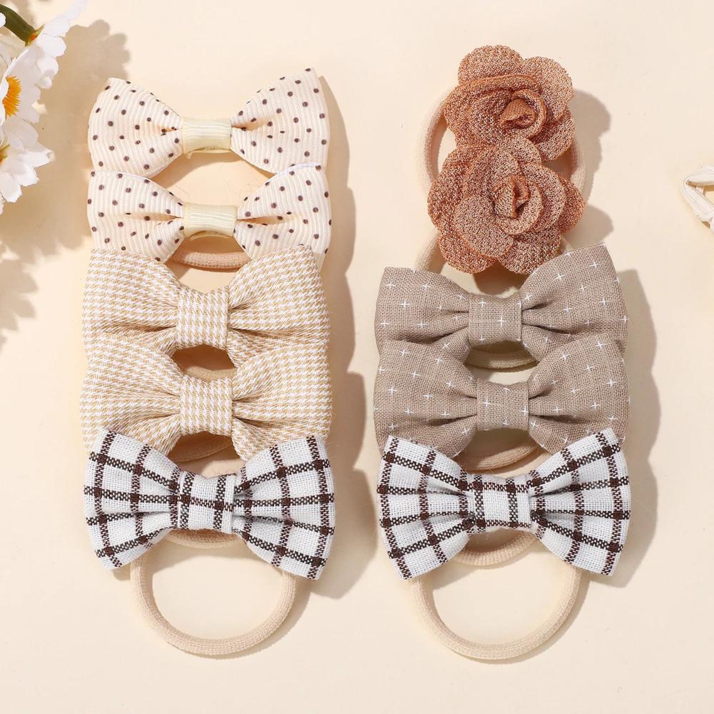 10Pcs/Lot Sweet Hair Band for Baby Girls Hair Ties Bows Elastic Rubber Band Flower Small Ball Scrunchies Kids Hair Accessories