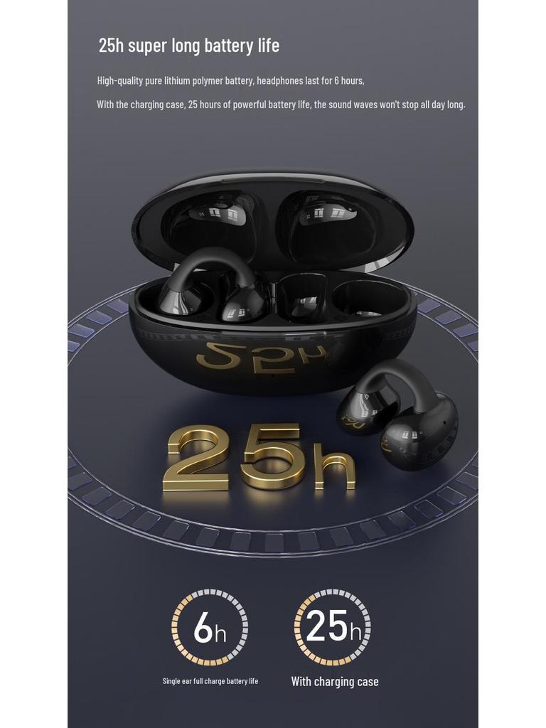 New TWS Open-ear Earclip-style Sports Bluetooth Headphones with AI Noise Cancellation