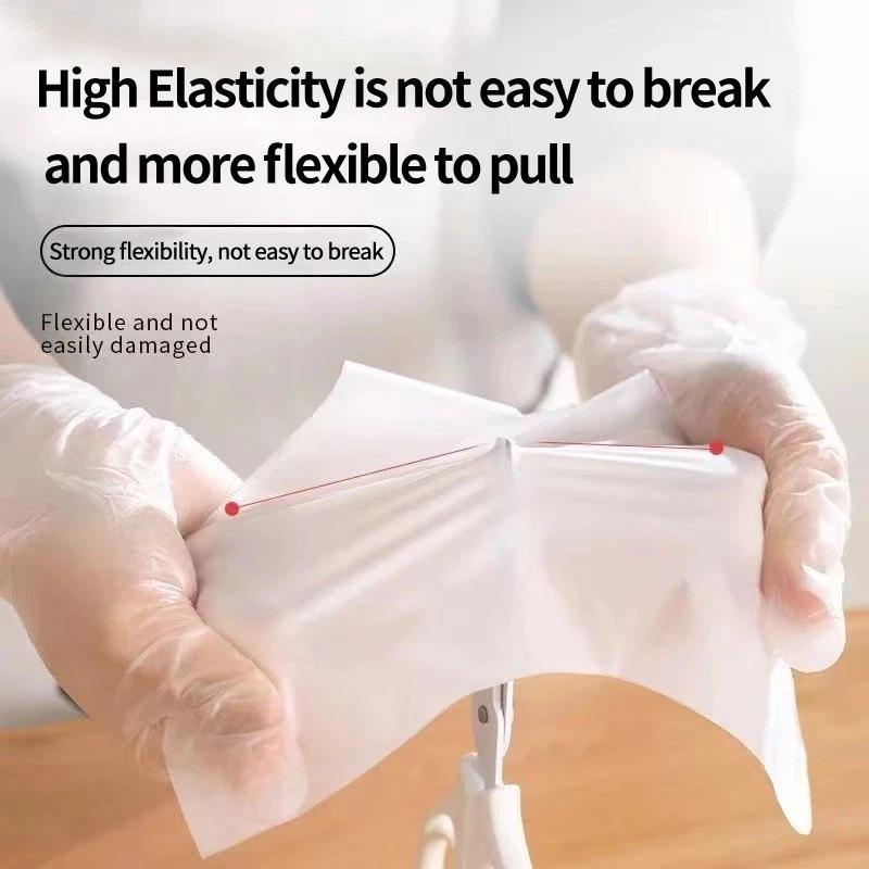 60Pcs/Box Latex Free Gloves Tpe Disposable Gloves Transparent Non-Slip Acid Work Safety Food Grade Household Cleaning Gloves