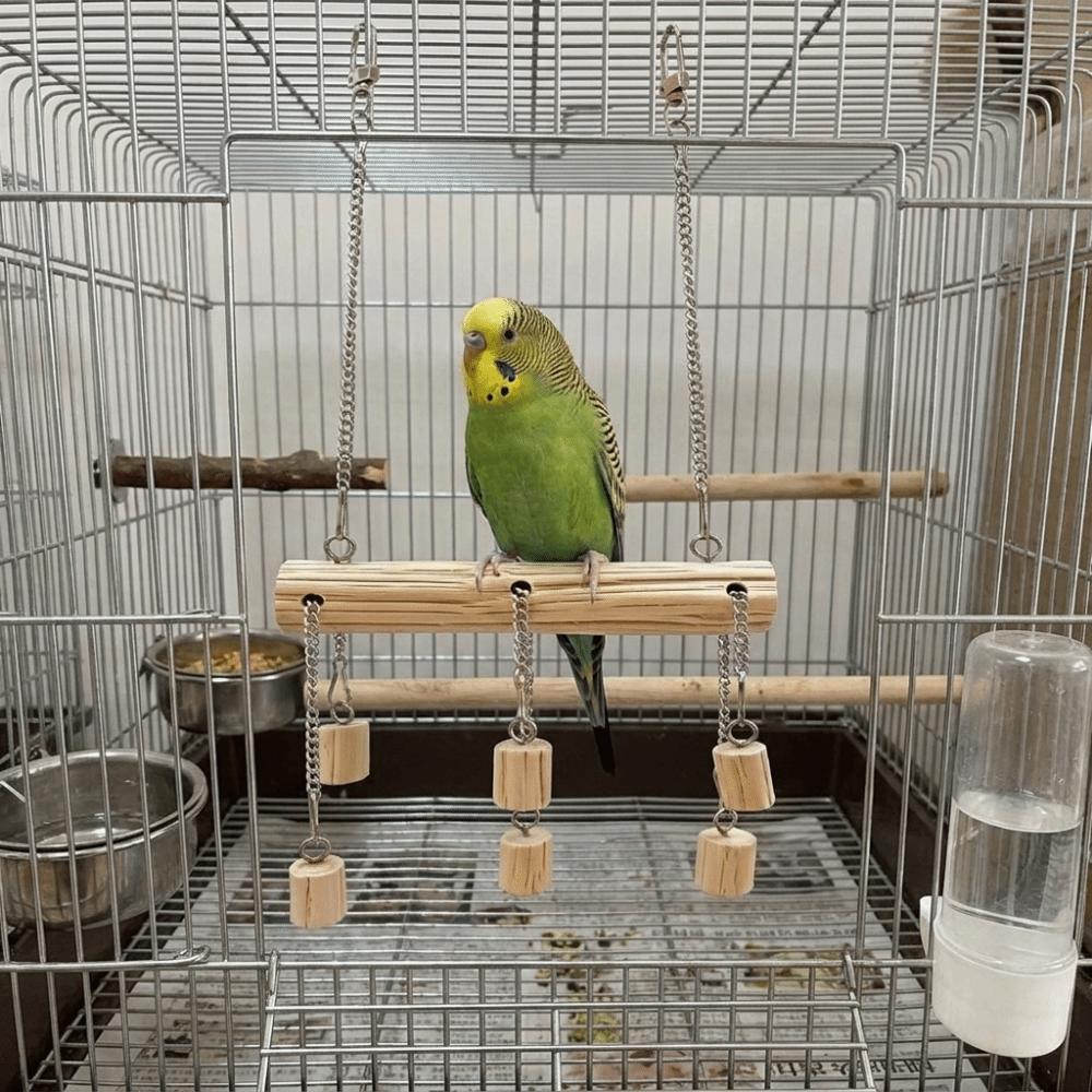 Suspension Bridges Parrot Wooden Swing Non-slip Parrot Play Stand Toy Cage Decoration