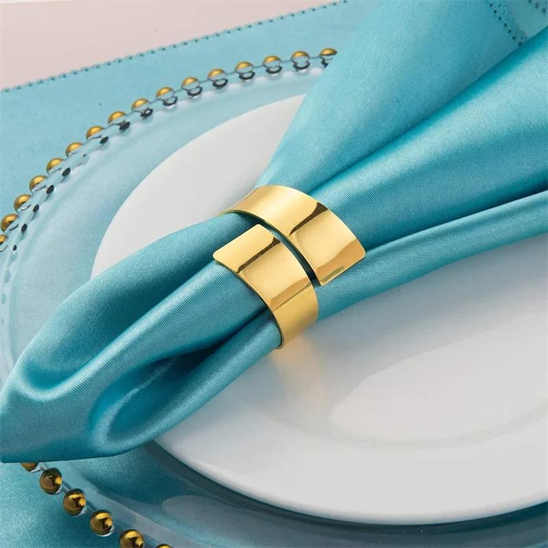 6Pc Alloy Metal Serving Napkins Wedding Ring Napkin For Table Decoration Servilletero Wedding Towel Rings Dinner Cloth Napkins