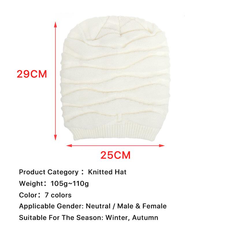 Moda de punto Otoño Invierno Crochet sólido cálido gorro holgado gorro holgado gorro de esquí regalo de Navidad mujeres hombres