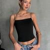 Cross-Border Internet Celebrity Pure Color Spaghetti Strap Flat Tube Top Ice Silk Sling Slim Looking Sexy Short All-Match Vest