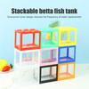 Yousheng Mini Betta Fish Tank Stackable Building Block Tiny Aquarium Fish Bowl Clear Visible Rectangular Small Shrimp Fish Cube Tank Decoration