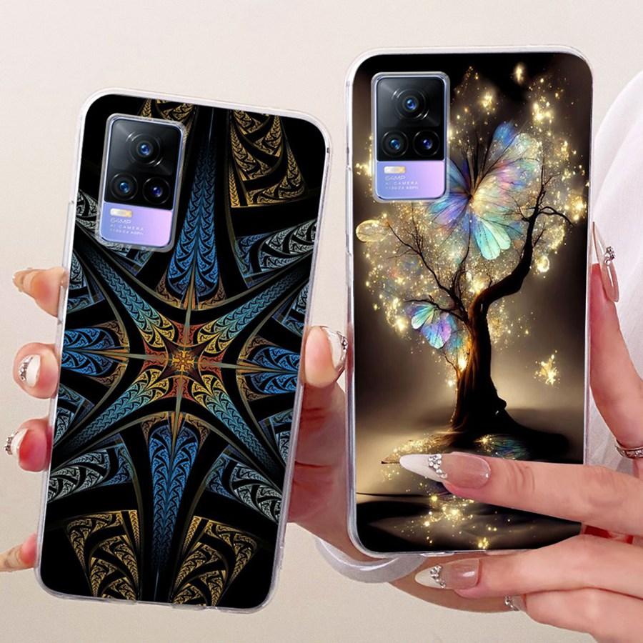 For Vivo V21E V 21 E V2061 V2055 Case Soft Silicone TPU Protective Butterfly Phone Case For VivoY73 2021 V21 E 4G 5G Cover Coque