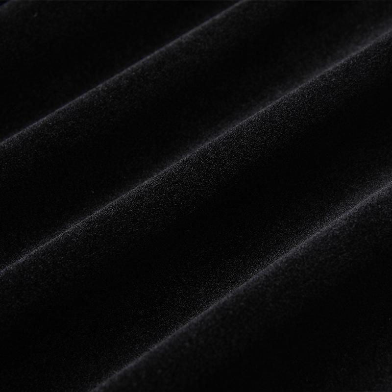 Women's Black Velvet Midi Skirt 2024: Autumn/Winter Elegant Drape Style