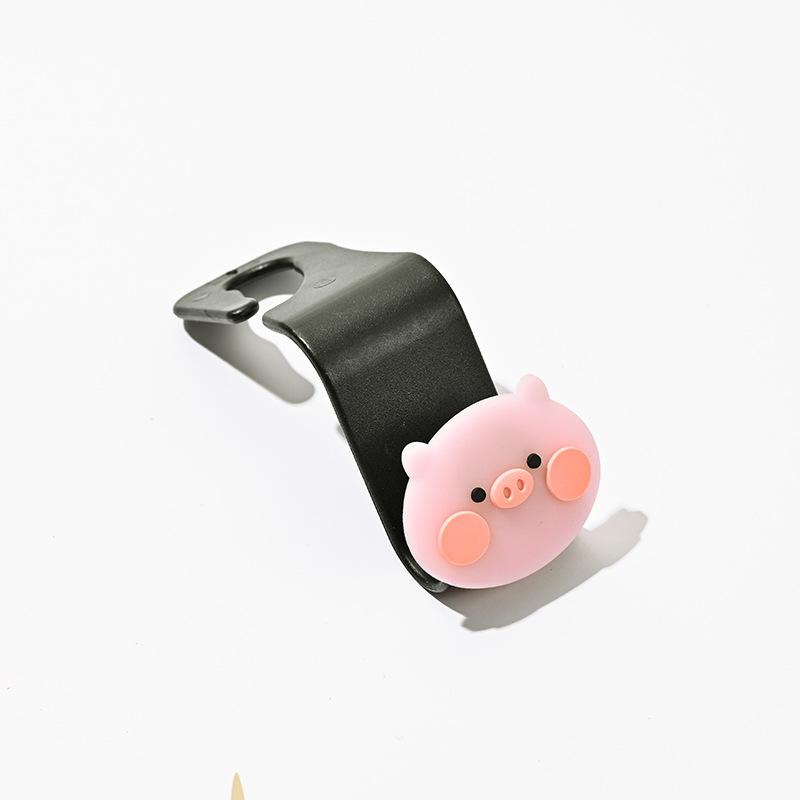 Car Seat Back Hook Universal Multifunctional Cartoon Storage Hook Automatic Rear Seat Mobile Phone Tablet Holder Hanging Hooks