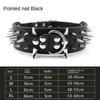 Wide Luxurious Leather Dog Collar Sharp Spike Studded Dog Collars for Rottweiler Pitbull Large X-Large Training Dogs