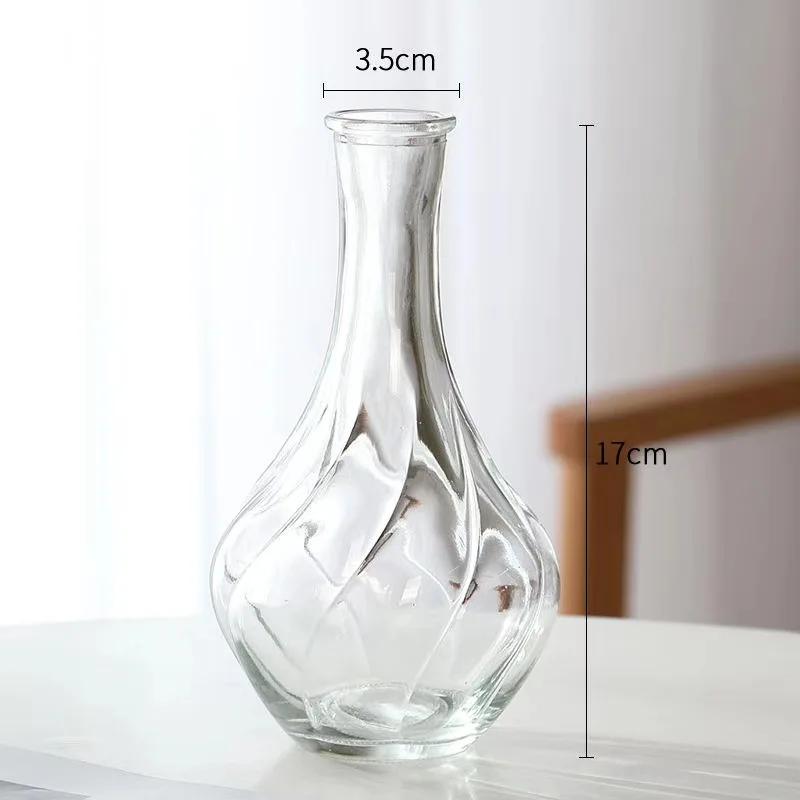 European Thread Vase Small Fresh Tabletop Inserted Colored Glass Household Decoration Vase Small Mouth Vase