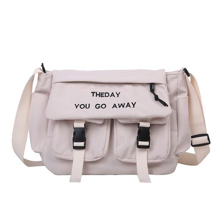 Trendy Casual Nylon Canvas Crossbody Bag For College Girls With Large Space