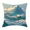 Comfortable Cyan Mountain Series Cushion for Car, Home, Bedroom, and Bedside