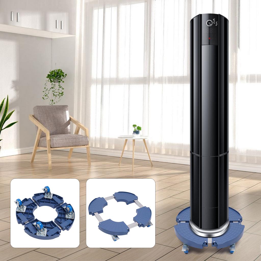 Tubular Round Telescopic Planter Base with Brakes Wheels, Heavy Duty Plant Caddy with 4 Twin Casters, 881lbs MAX Capacity