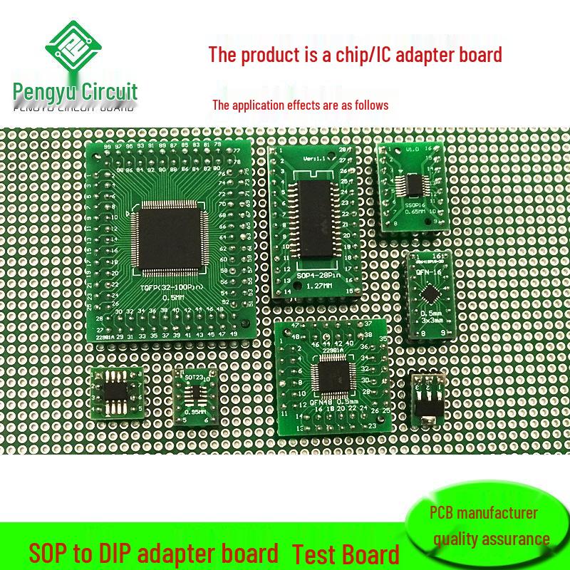 SOP/SSOP/TSSOP Test Adapter Board: 8, 14, 16, 20, 24, 28, 56-Pin PCB