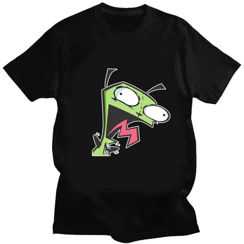 Kawaii Invader Zim Graphic TShirt Happy Hug Ready Zim Image Cute Cartoon T Shirt Unisex Women Retro T Shirt Oversized T Shirt