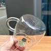 Hitzebeständige Glas-Milchtasse mit Griff Mikrowellenheizung Frühstückstasse mit Deckel Löffel für Haushalt Damen Flacher Boden Wasserbecher