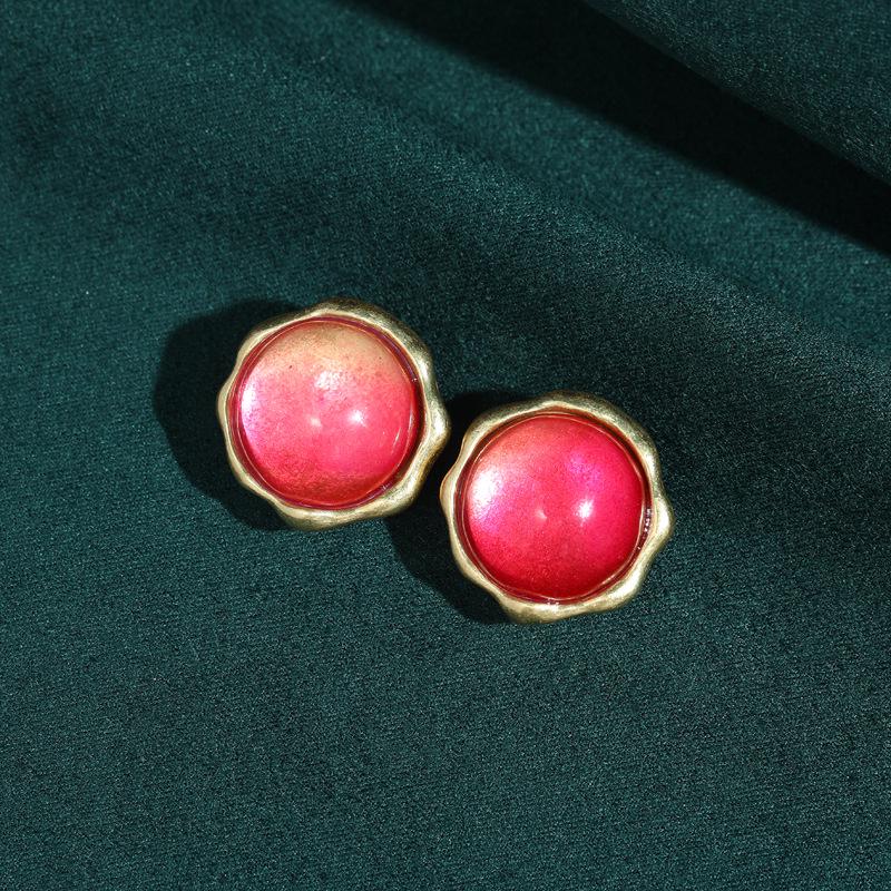 Yong Nuo Vintage Peach Pink Gradient Glass Bracelet Set