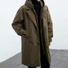 Frühlings- und Herbstmode Einfarbiger winddichter langer Trenchcoat Herren Freizeit Locker Große Größe Mantel M-5XL