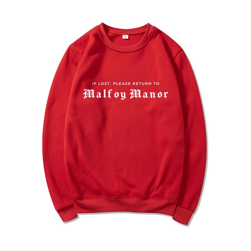 Malfoy Manor Book Sweatshirt Malfoy Sweatshirts Wizard School Hoodie Dark Academia Kläder Unisex långärmade tröjor Toppar
