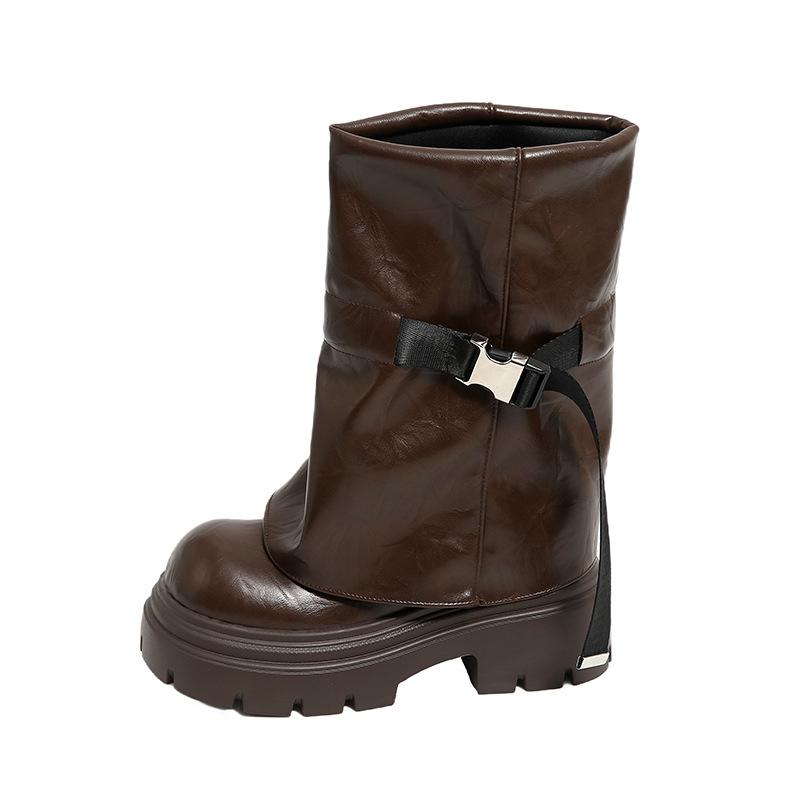 

Модные ботинки-чулки на толстой подошве, увеличивающие рост, универсальные, 2025 новинка, женские ботинки, женские популярные короткие ботинки легкие и не утомляют 40 коричневый