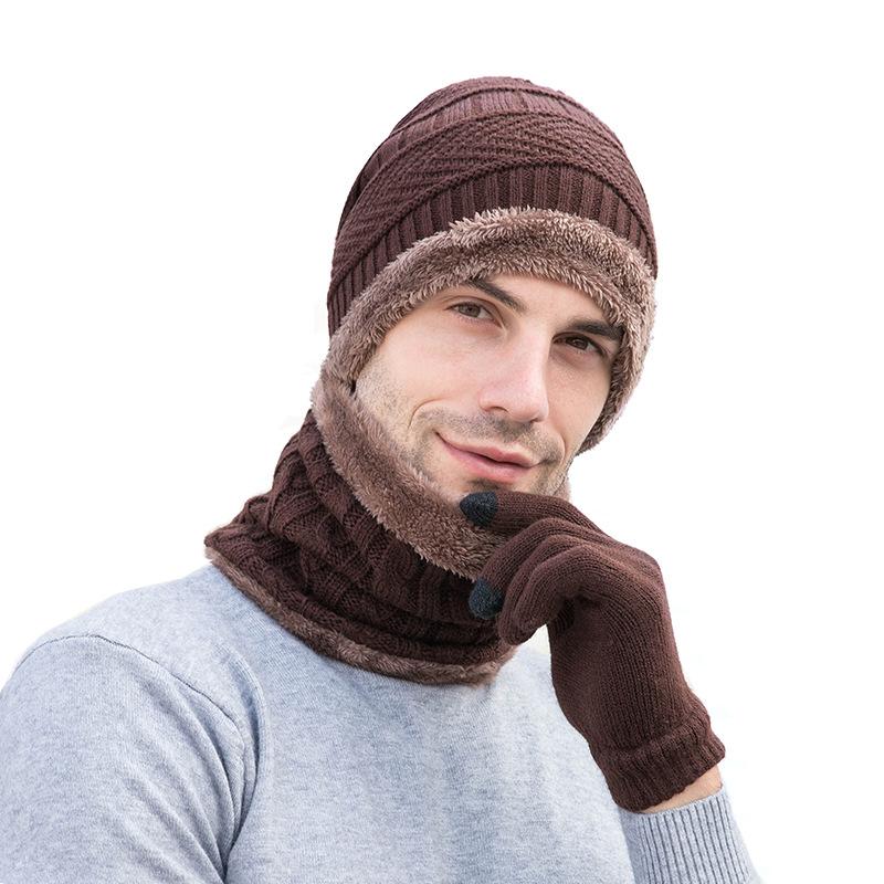 Winter Hats For Men Skullies Beanie Hat Winter Cap Men Women Wool Scarf Caps