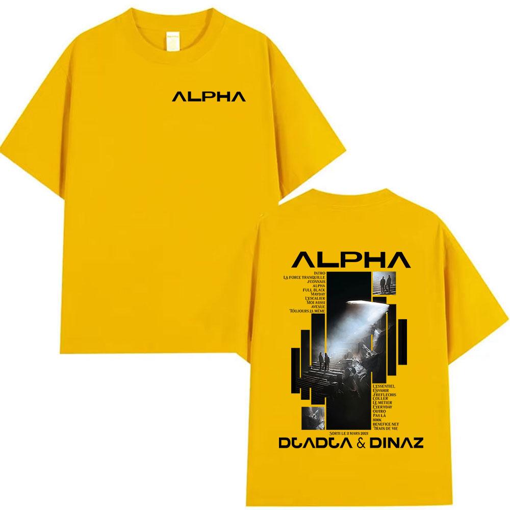 Rapper Alpha Djadja & Dinaz Album 2025 Graphic T-Shirts Men's Hip Hop Gothic Short Sleeve T Shirt Pure Cotton T-shirt Streetwear