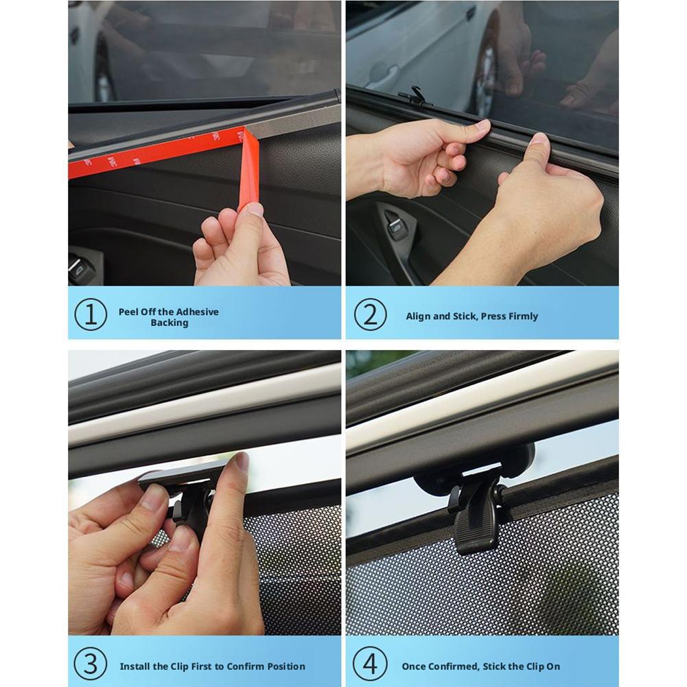 Car Window Sunshade Automatic Retractable Curtain Summer UV Protection Mesh Privacy Universal Side Window Cover Accessories