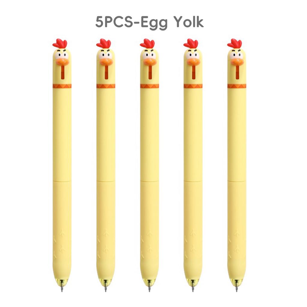 Cute Chicken Click Pen Stress Relief Fidget Toy Exam Must Have 0.5mm Fast-Drying Ink Gel Pen for School Office Back To School