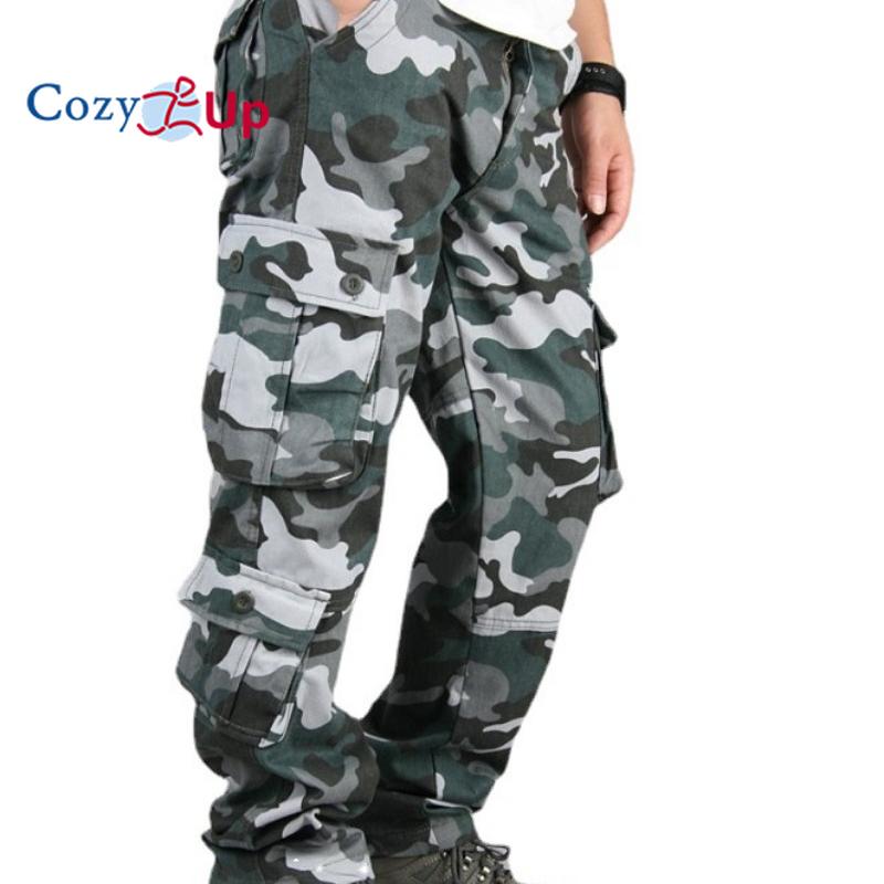 Cozy Up Men's Tactical Camouflage Overalls High-Quality Cotton Multi-Pocket Trousers Sports Training Casual Work Pants