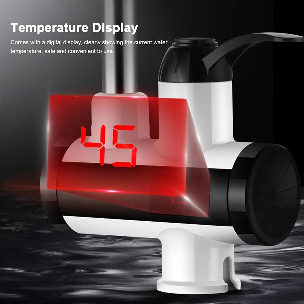 Electric Kitchen Hot Water Heater Faucet Tankless Instant Hot Water Faucet Cold Hot Water with LED Display for Kitchen Bathroom