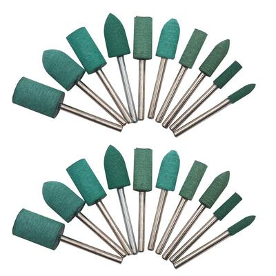 20Pcs Rubber Polishing Bits Bullet Cylinder Shape Polishing Burrs Bit Fit Tool,3mm Mandrel
