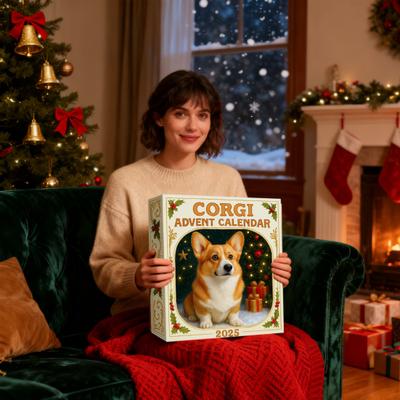 Corgi Christmas Advent Calendar 2025 24 Days Countdown Calendar Acrylic Corgi Themed Ornaments Holiday Gifts for Dog Lovers