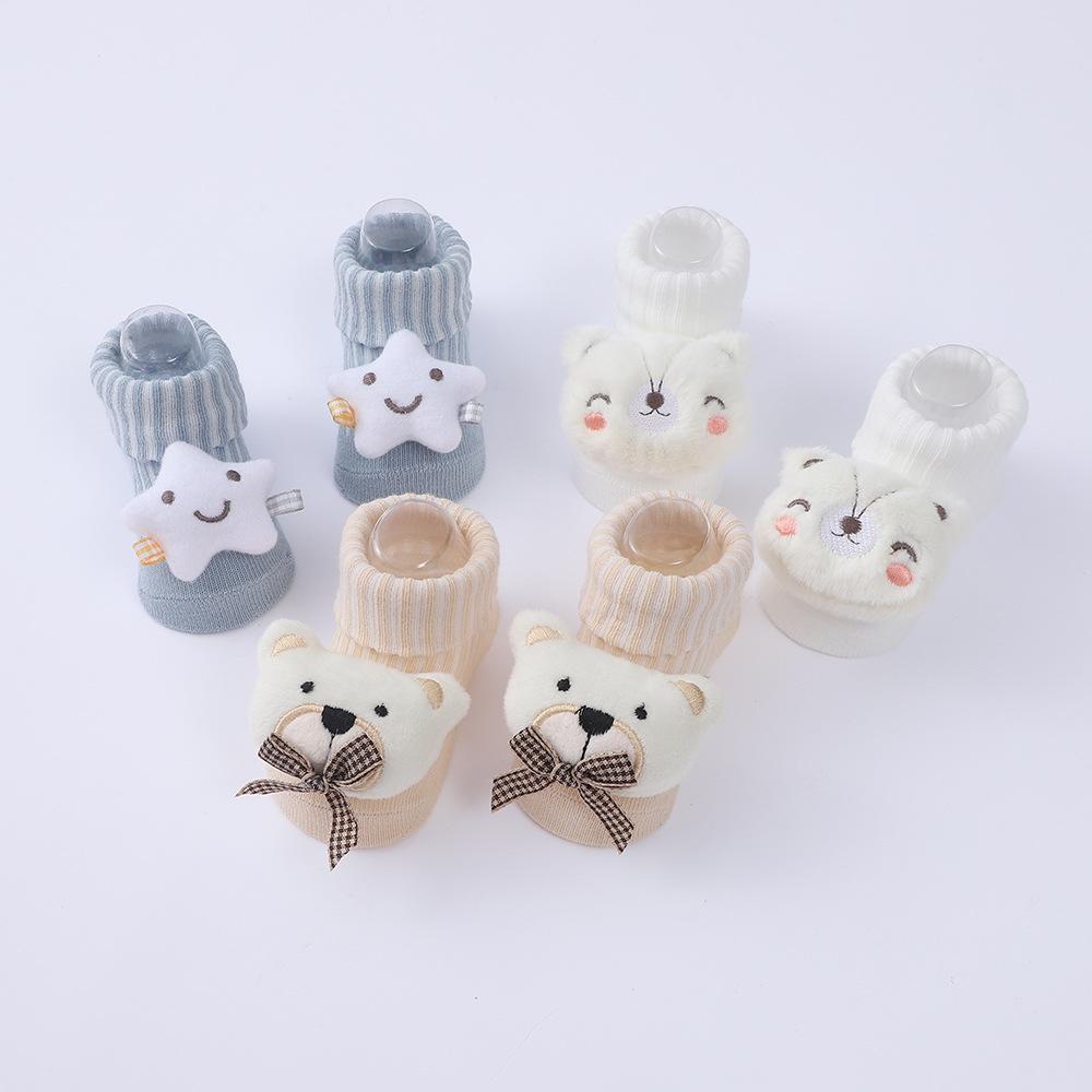 3 Pairs Newborn Baby Socks Cute Cartoon Animal Cotton Floor Socks Infant Thin Socks Breathable Kids Clothes Accessories